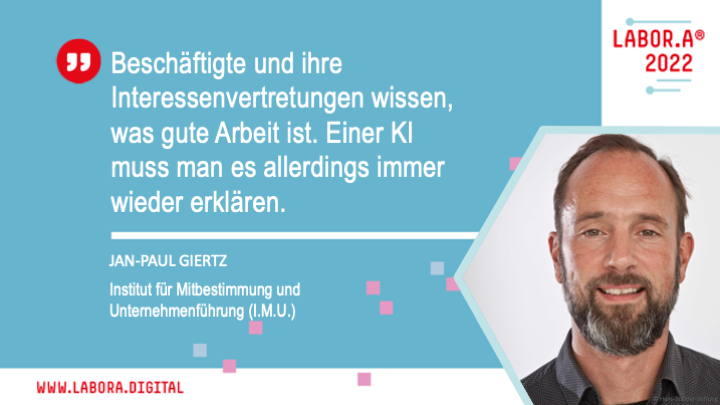 Arbeit_Zukunft's tweet photo. Wer gestaltet die #KI ? Wie kann sich Mitbestimmung in #algorithmische Steuerung von #Arbeit einmischen? Darüber diskutieren Mod. Jan-Paul Giertz @ZukunftMB Semih Yalcin @LWC_Berlin Welf Schröter @DGB_BW Michael Bretschneider-Hagemes @www_KAN_de in der #labora22 Session um 16:15 https://t.co/C6kkTq5K89