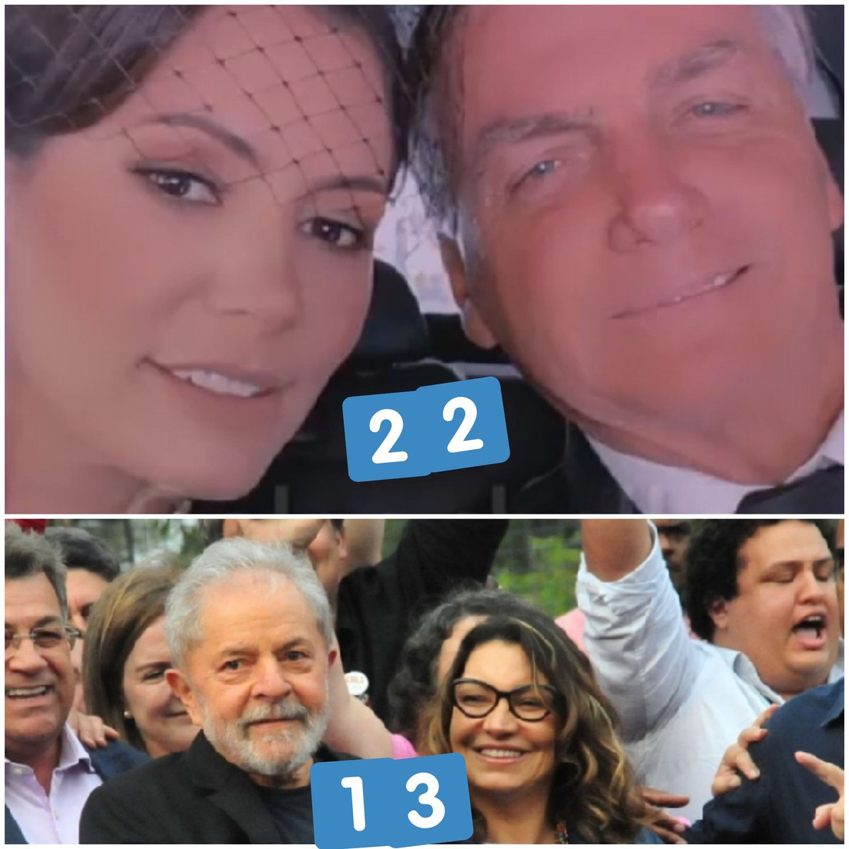 Qual é o seu casal presidencial!? 2️⃣2️⃣ Bolsochelle 1️⃣3️⃣ Lujadrão Responde aí no comentário.