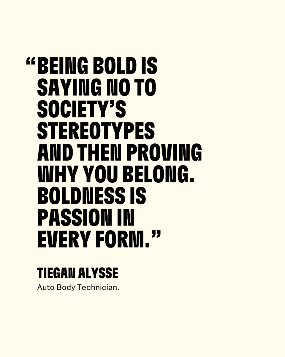 Timberland's tweet photo. โBeing bold is saying no to societyโs stereotypes and then proving why you belong. Boldness is passion in every form.โ Tiegan Alysse
Her work is challenging, colorful & #BuiltForTheBold, what does yours look like?
#TimberlandPro
Discover more: https://t.co/oYoGLagL3y https://t.co/GYEoi1je50