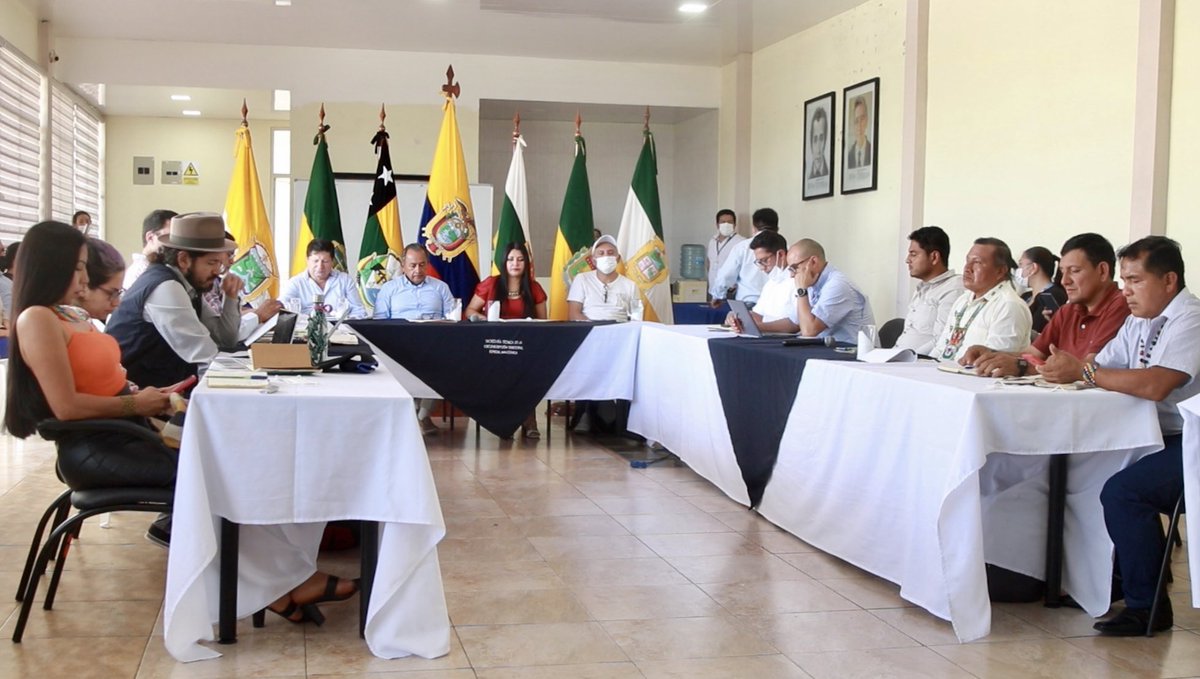 En #Pastaza, se desarrolla la mesa técnica de trabajo compuesta por representantes del @ConsejoAmazonia, la Secretaría Técnica Amazónica y representantes de las organizaciones sociales e indígenas. 1/3