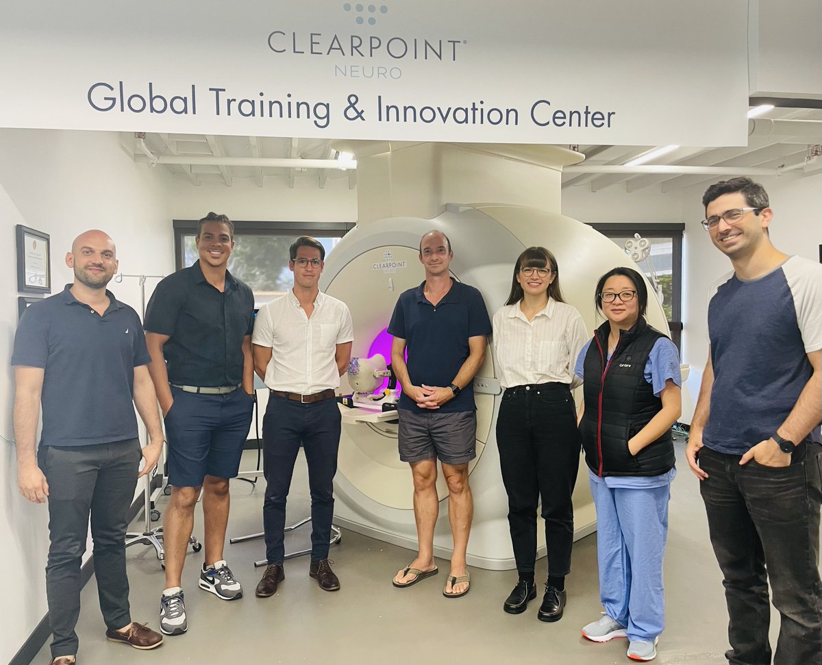 ClearPointNeuro's tweet photo. Congrats to our latest #ClearEducation cohort! The neurosurgical residents/fellows spent this weekend at our Global Training & Innovation Center learning #ClearPoint workflows from Dr. Mark Richardson of Massachusetts General & Harvard Med School. #CLPT #MedEd #Nsgy #NeuroTwitter https://t.co/ZGBcNmw9dV