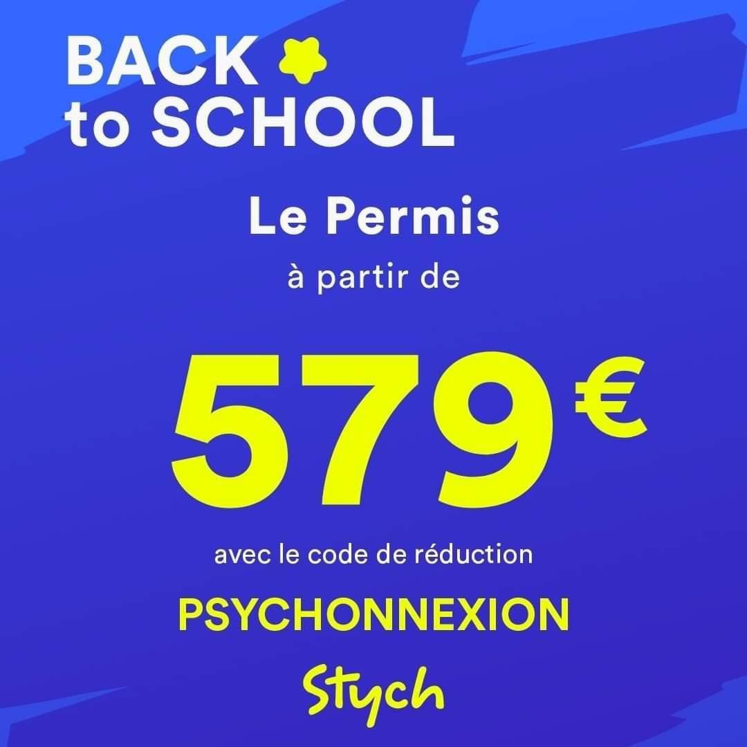 PsychoNnexion's tweet photo. 🎒BACK TO SCHOOL : 579 € seulement le Permis de Conduire chez #Stych ‼️
Avec l’inscription en Préfecture + le Code de la route en ligne + 20 cours de conduite
🏁 Inscris-toi avec le code de réduction PSYCHONNEXION en cliquant sur le lien : https://t.co/JghdxQJZFT https://t.co/LuQvZSwXdQ