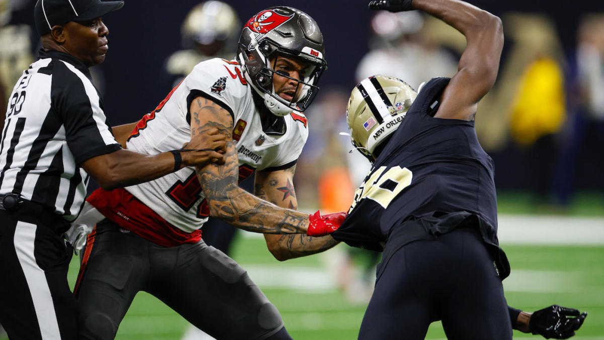 Mike Evans of the Tampa Bay Buccaneers has been suspended without pay for one game for violations of unnecessary roughness and unsportsmanlike conduct rules in Sunday’s game against the New Orleans Saints.