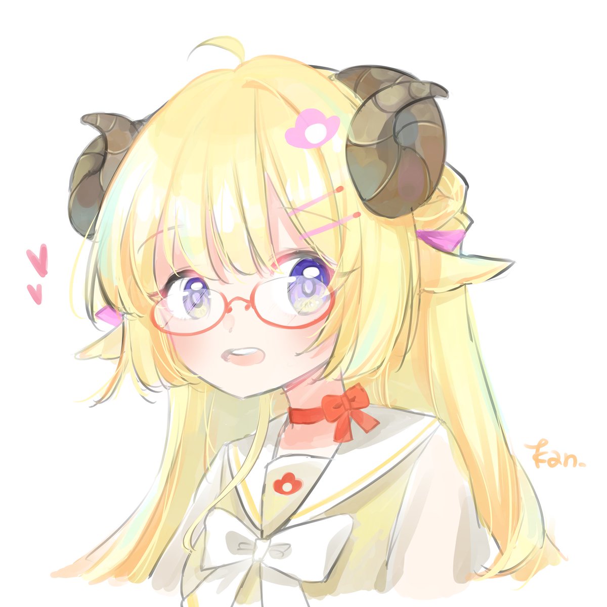 角巻わため 「メガネ#つのまきあーと 」|kan🐏(WD) ＠多忙のイラスト