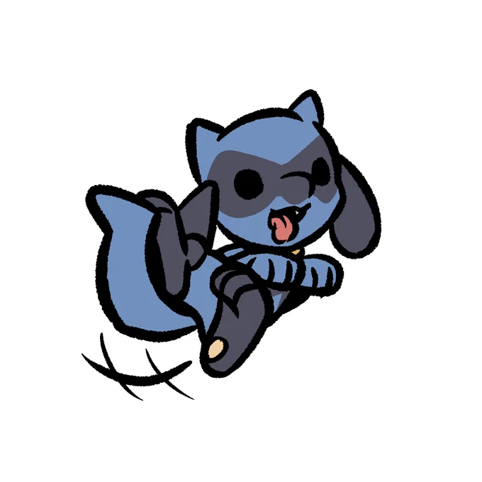 Riolu rolling around, doing puppy stuff 