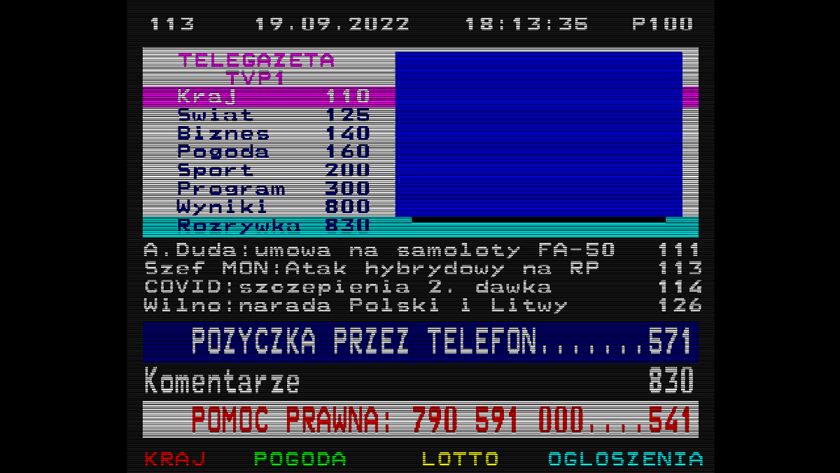 gd_cosmonaut's tweet photo. Recently started working on something new and exciting (this is an actual recreation of Polish teletext from a couple of days ago) 📺

#indiegame #gamedev #GameMakerStudio2 https://t.co/nhJvQv2Fd7