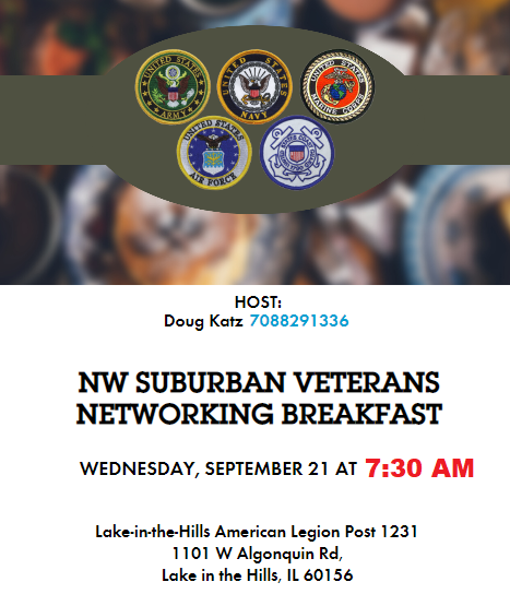 Needed to provide updated info.  I know it was likely obvious to all that it was AM and not PM, I wanted to make sure.

evite.me/Q4qfEGDbsd

#veterans #ilveterans #nwilveterans #mchenryveterans #lakeveterans #kaneveterans #veterannetworking