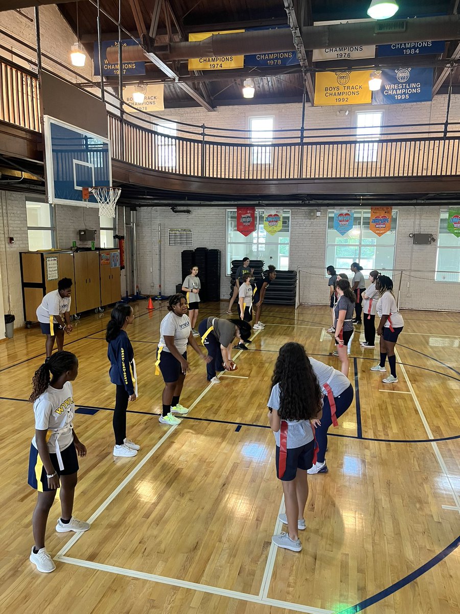coachwall12's tweet photo. Today we learned the positions of flag football and they killed it! @NFL #creatingherstory https://t.co/oDefM6maCX