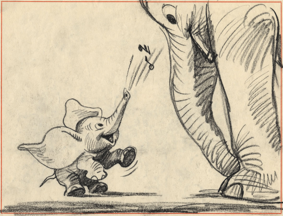Animated_Antic's tweet photo. Have some storyboard sketches from Dumbo by Bill Peet. https://t.co/vECgghynCK