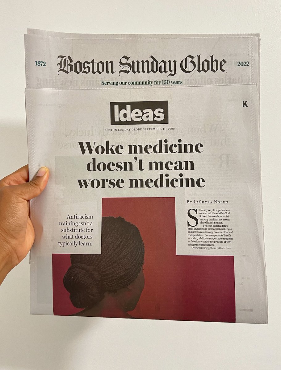 LaShyra Nolen, MD, MPP (@lashnolen) on Twitter photo There's been a growing movement of health equity detractors pushing back against the antiracist policies & practices medicine needs most.
In my latest in <a href="/GlobeIdeas/">Boston Globe Ideas</a> I argue how antiracism in medical training is key to improving our healthcare system.
bostonglobe.com/2022/09/09/opi… There's been a growing movement of health equity detractors pushing back against the antiracist policies & practices medicine needs most.
In my latest in <a href="/GlobeIdeas/">Boston Globe Ideas</a> I argue how antiracism in medical training is key to improving our healthcare system.
bostonglobe.com/2022/09/09/opi…