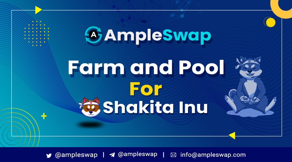 ShakitaInu's tweet photo. We have officialy just listed on Ample Swap DEX! @ampleswap 

3 months rewards:

You can add liquidity to the SHAK/BUSD pair on Ample swap and use your Ample LP tokens to stake in the farm and earn $AMPLE

You can also stake $AMPLE tokens in the $SHAK staking pool to earn $SHAK https://t.co/QxEIVFualn