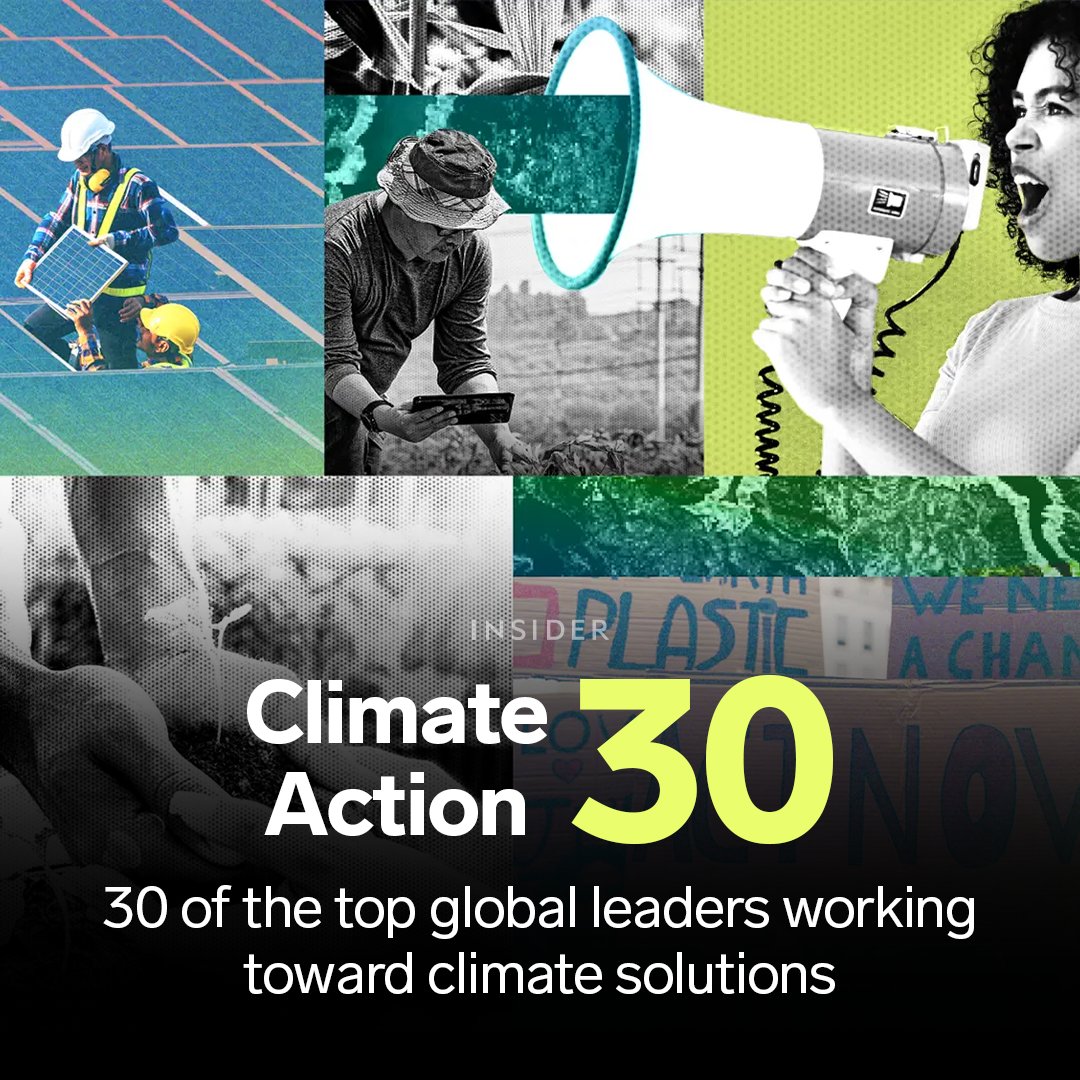 BusinessInsider's tweet photo. Insider’s prestigious Climate Action 30, presented by @BASFCorporation, highlights 30 global leaders working toward climate solutions.

They are addressing the climate crisis through collectivism, community, and accountability. ⬇️ 

https://t.co/os7El2Zx8V https://t.co/3Erx8fZcOC