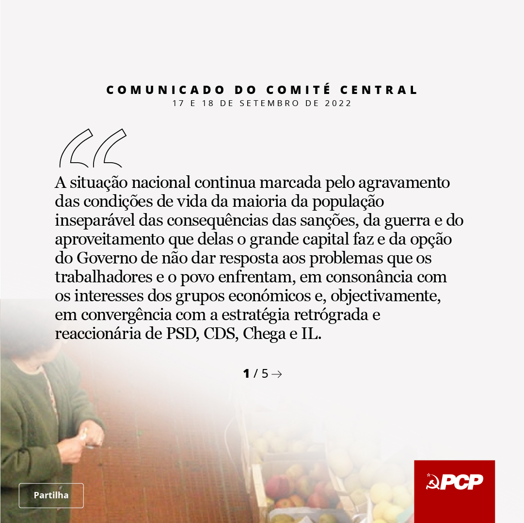 pcp_pt's tweet photo. 📣 Comunicado do Comité Central do PCP de 17 e 18 de Setembro de 2022 https://t.co/FdS3cYUasr