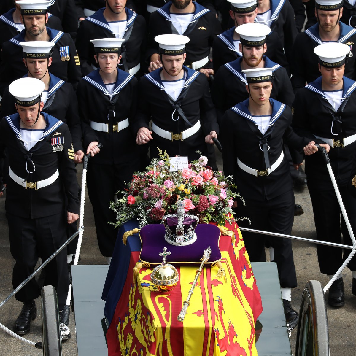RoyalNavy's tweet photo. A final farewell to Her Majesty Queen Elizabeth II.

Thank you for your service Ma'am.