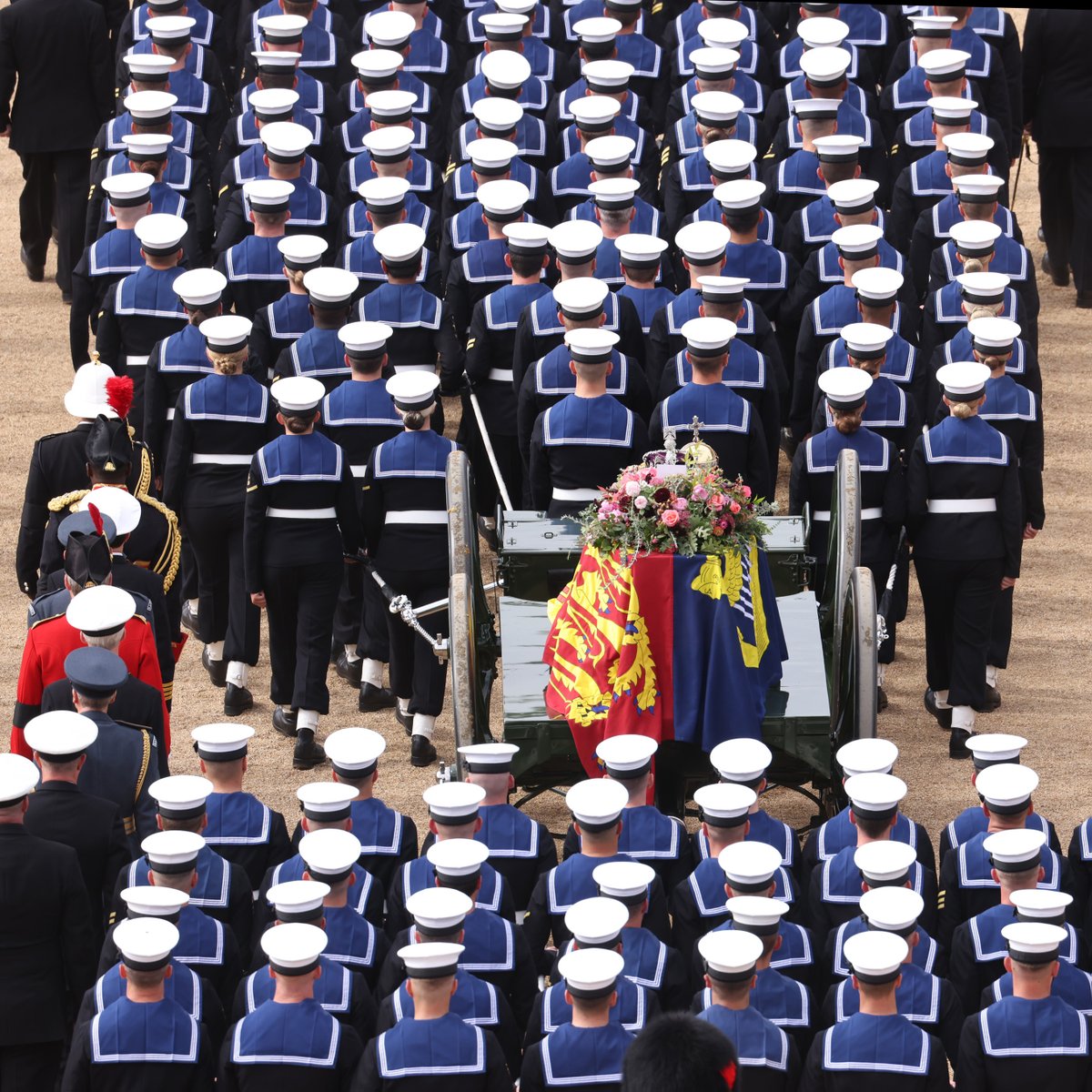 RoyalNavy's tweet photo. A final farewell to Her Majesty Queen Elizabeth II.

Thank you for your service Ma'am.