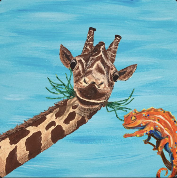 Happy #MalaMonday from myself and the <a href="/StayCuriousNFT/">Curi◎us Creature Collective {444}</a> family! Throwing it back to the first #Mala I minted and one of my favorites! Still feeling great holding these #fineart #mouthpainted #giraffes ! Can’t wait for what’s next. 
#solana #solanaSeptember #NFT #SOL #creatures