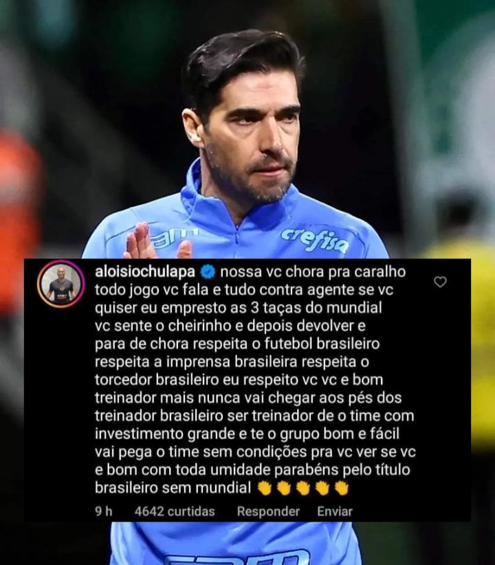 somosaopaulinos's tweet photo. O Aloísio Chulapa falando do Abel KKKKKKKKK https://t.co/bwM2gyJB6u