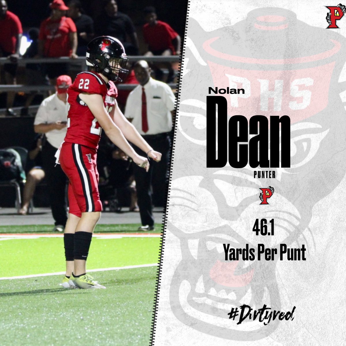 ParkwayFootball's tweet photo. Senior Punter Nolan Dean Is averaging 46.1 Yards Per Punt on the season. 

Nolan is a top 100 ranked punter by Kohls Kicking 

#dirtyred https://t.co/uoYHW1eJzv