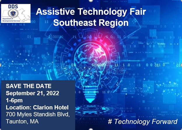 DDSmass's tweet image. Join us for our Assistive Technology Fair this Wednesday (9/21) in Taunton!  Learn more about available and emerging assistive technology devices and services through presentations, exhibits, and hands-on demos! #TechnologyForward

Please register here: forms.office.com/g/dYiHmm7eqy
