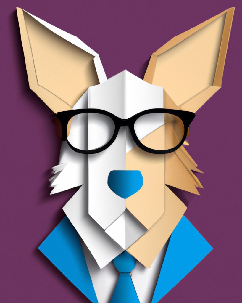 Hipster paper dog. 
#dalle