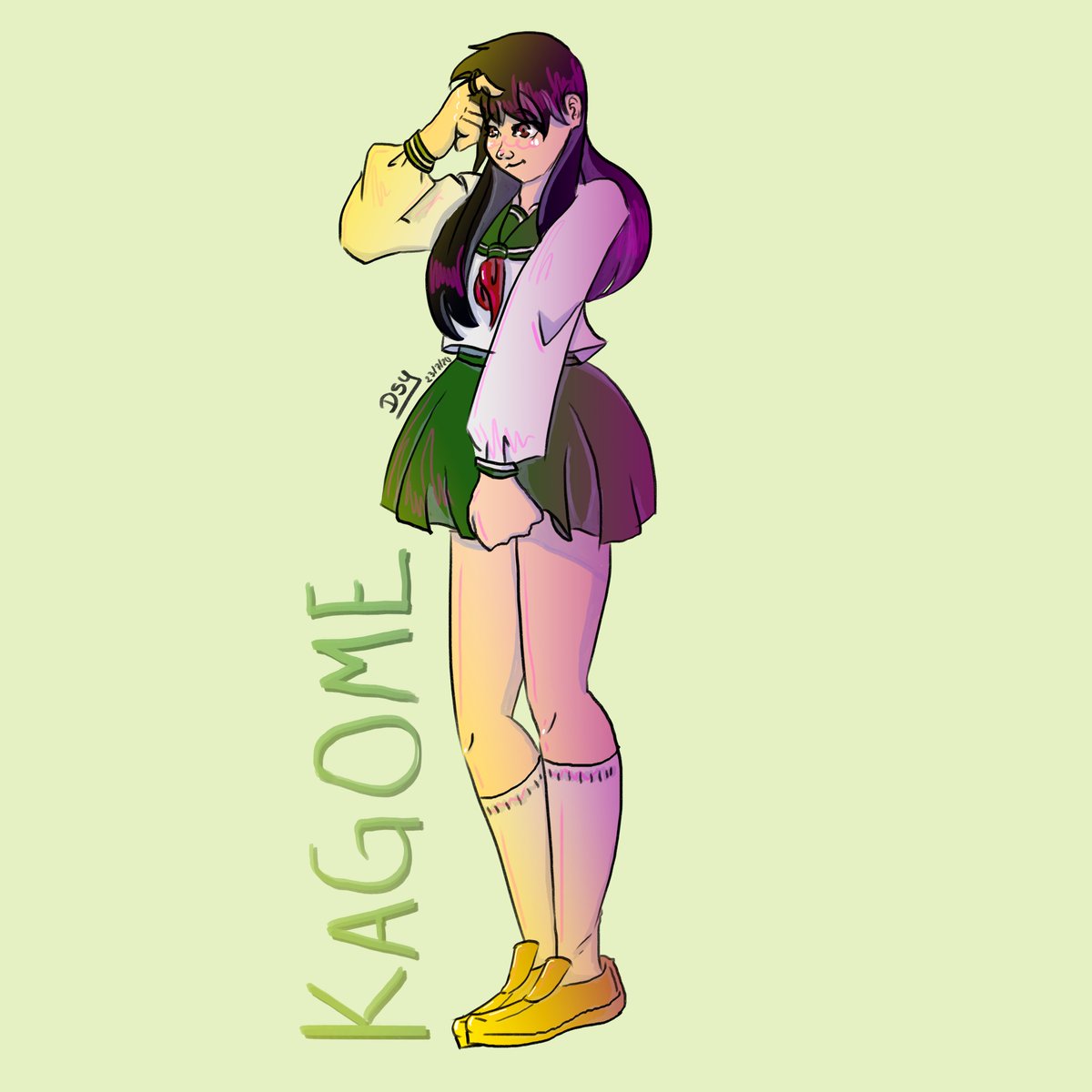 An illustration of Kagome that I made in 2020! but I'm still fond of how it turned out! surely do a "redraw" soon!