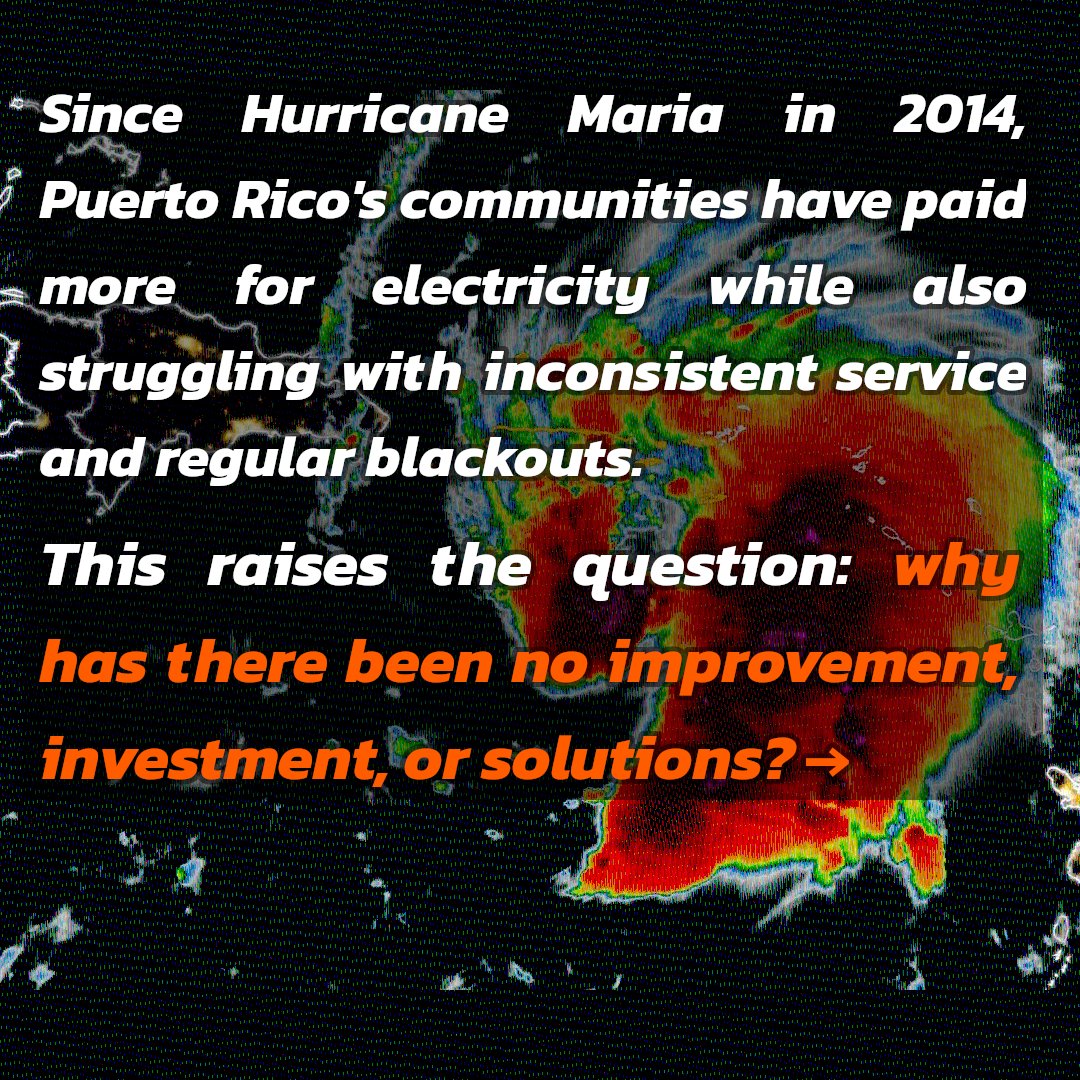 wepowertx's tweet photo. Puerto Rico is in a Crisis. The people of Puerto Rico are once again facing blackouts, flooding, and infrastructure breakdown similar to Hurricane Maria. https://t.co/VDH1TvF9Sn