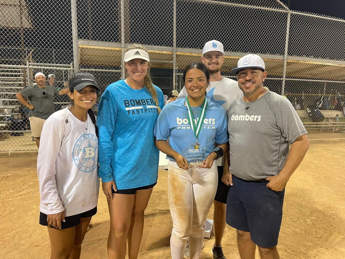 Championship game MVP 2024 P/1B Sophia Gracia. Sophia came up big for us in the championship game. She threw a 6 inning complete game only allowing one hit while striking out 11.
