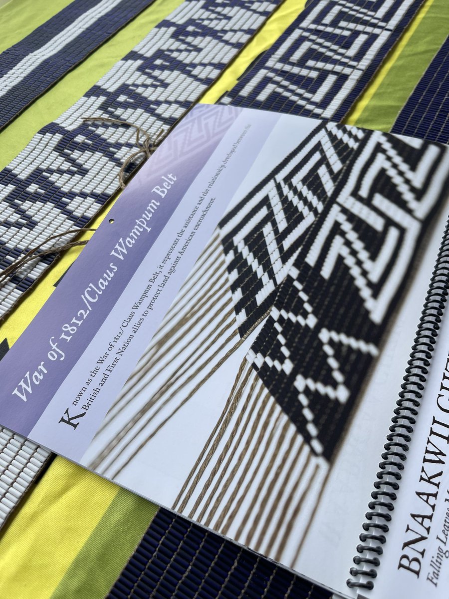 Learning opportunity today in Wiikwemkoong: wampum belts, Mookamanish’s sword, birchbark jiiman.