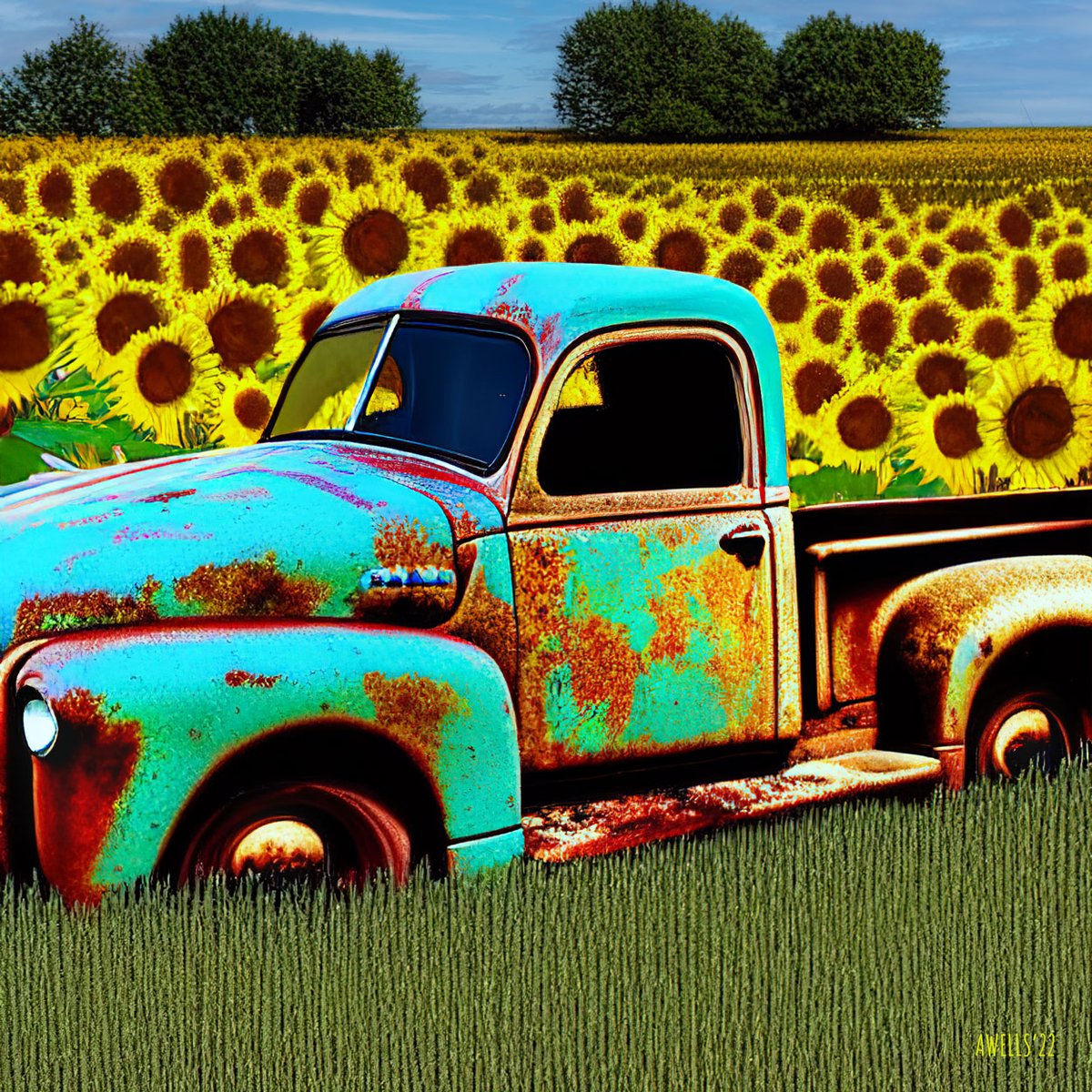 #FieldOfDreams 09.19.2022 #VintagePickup #Sunflowers