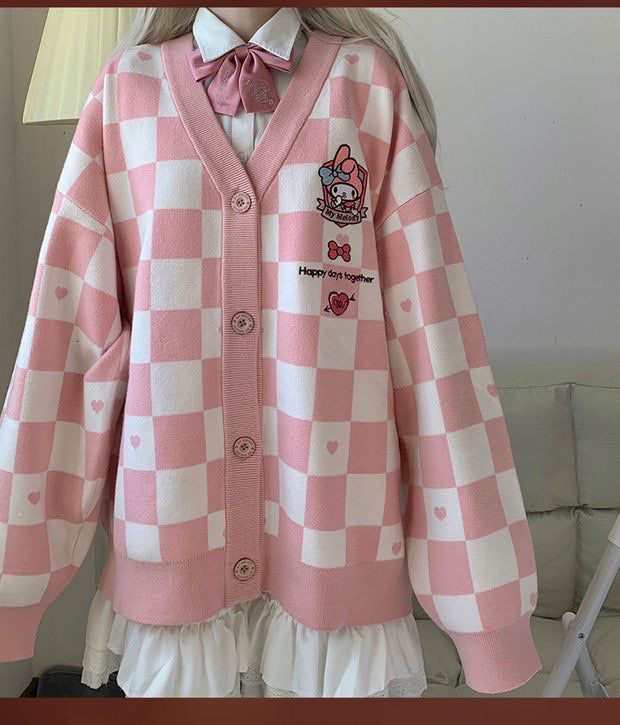 Sanrio Checker Cardigan