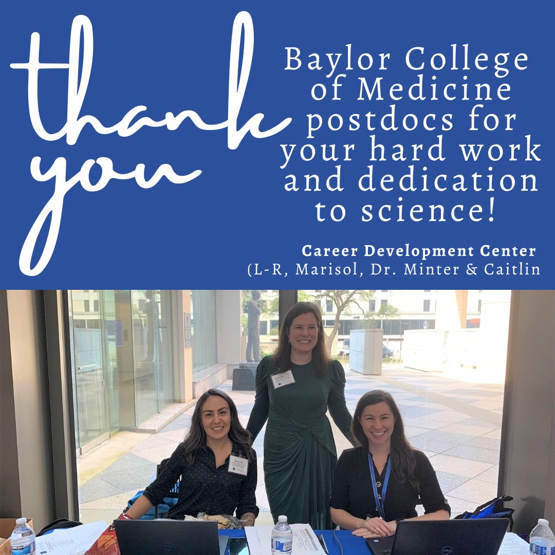 bcm_careerdev's tweet photo. Thank you to our @bcmhouston #postdocs! #NPAW2022 #nationalpostdoc #thankapostdoc https://t.co/vojGz9KGhO