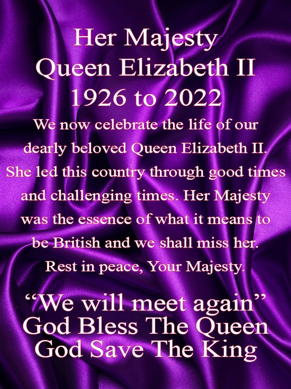 Lodge1777's tweet photo. Thank you, Your Majesty. We will meet again. #queen #thequeen #QueenElizabeth https://t.co/uO1xhK17zM