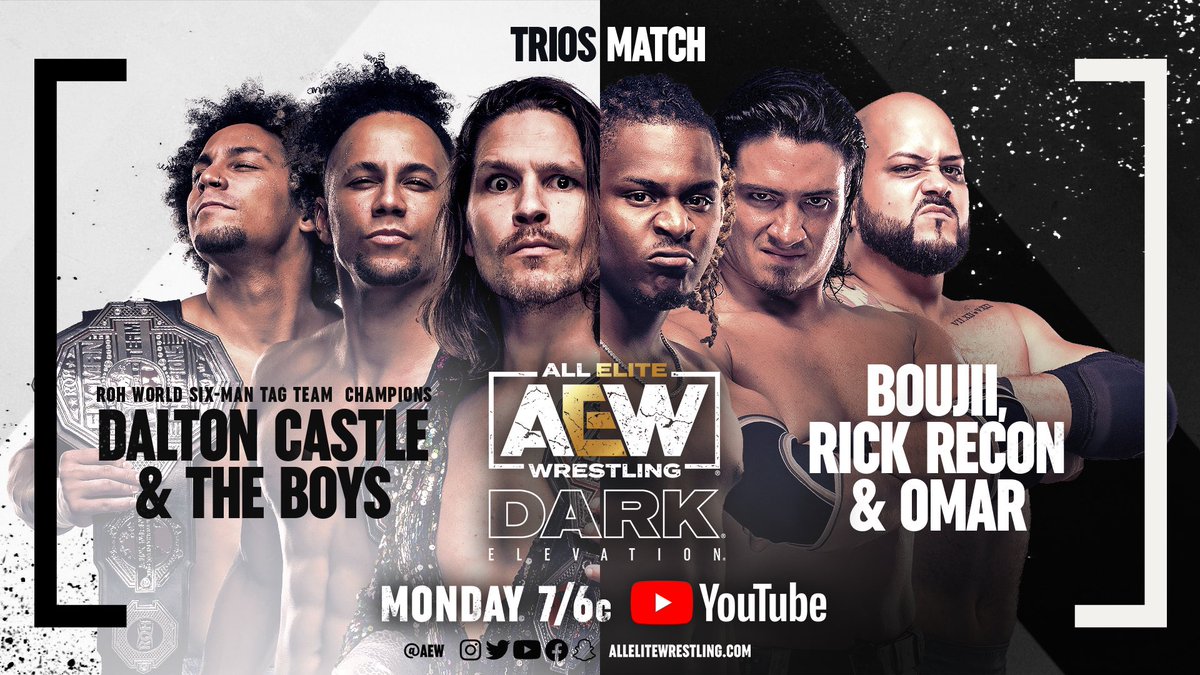 EVERYTHING BOUJII (@jboujii) on Twitter photo Catch a brand new #AEWDarkElevation TONIGHT at 7/6c on YouTube.com/AEW!
-<a href="/theDALTONcastle/">Dalton Castle</a> & The Boys @TateTwinBrandon+@TateTwinBrent v <a href="/jboujii/">EVERYTHING BOUJII</a>+<a href="/RickRecon1/">Rick Recon ターミネーター</a>+<a href="/HighVoltageOmar/">ImOmies 👽</a> Catch a brand new #AEWDarkElevation TONIGHT at 7/6c on YouTube.com/AEW!
-<a href="/theDALTONcastle/">Dalton Castle</a> & The Boys @TateTwinBrandon+@TateTwinBrent v <a href="/jboujii/">EVERYTHING BOUJII</a>+<a href="/RickRecon1/">Rick Recon ターミネーター</a>+<a href="/HighVoltageOmar/">ImOmies 👽</a>
