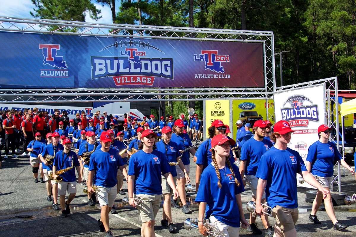 LATechBands's tweet photo. Guess who is going to the University of South Alabama this weekend? 🔴The Band of Pride!🔵 #godogs https://t.co/Ix3bzhctpL