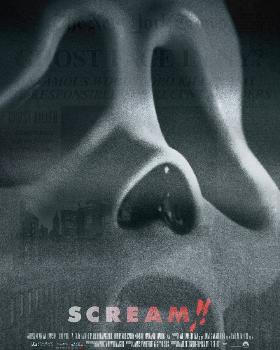 thescreamvault's tweet photo. Who is ready to #SCREAM in NYC? #Scream6 🔪🩸🩸 03.31.23

#ScreamMovie #Horror #Scary #Terror #Sequel #ScreamSequel https://t.co/2LeO97uSdf