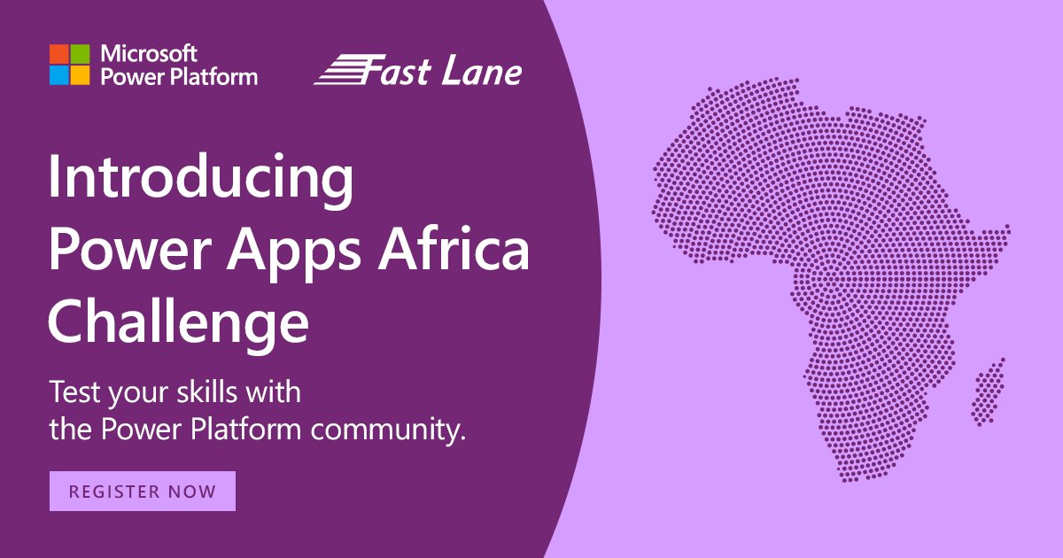 Do you have what it takes to win the #PowerAppsAfrica challenge?

Join a series of exciting daily &amp; weekly contests through the Microsoft Power Platform.

Register here: msft.it/6018j2UBE