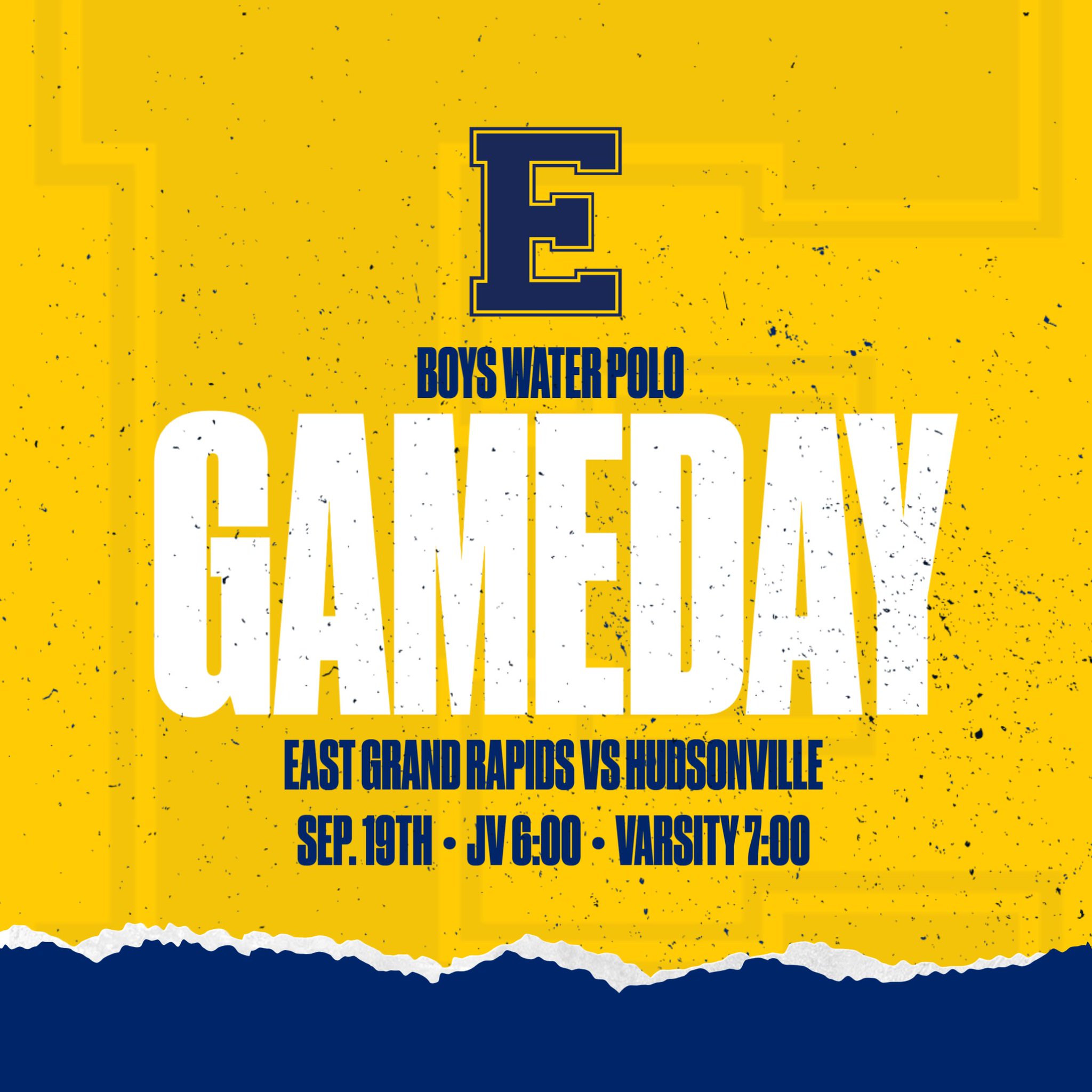 East Grand Rapids Athletics on Twitter "Boys Water Polo prepares for a showdown vs Hudsonville
