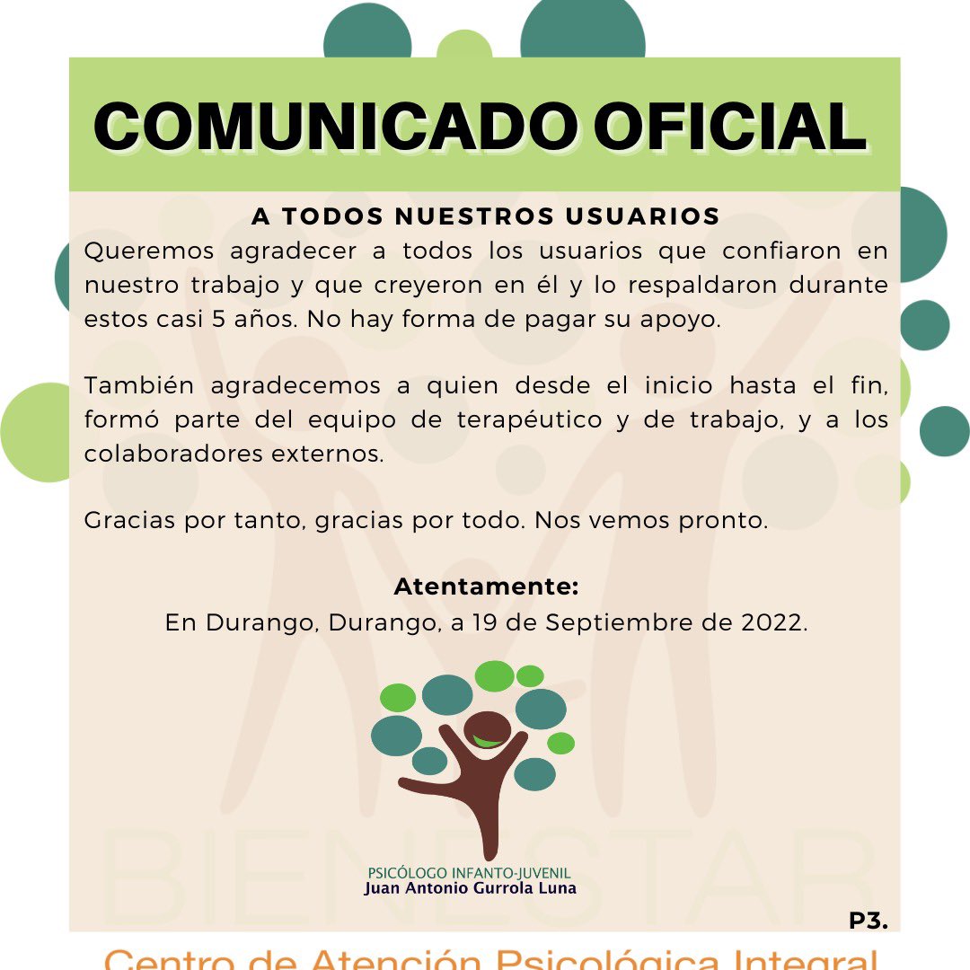 BienestarCapsi's tweet photo. Gracias por su apoyo y confianza durante estos casi 5 años. Es momento de cerrar un ciclo y hacer cambios justos y necesarios para continuar de una mejor forma. Gracias a quien desde inicio hasta el fin lo respaldo con su trabajo y actuar 🙏🏻.
Atte: el director @Gurrola_Luna https://t.co/R7zMoJ00vj
