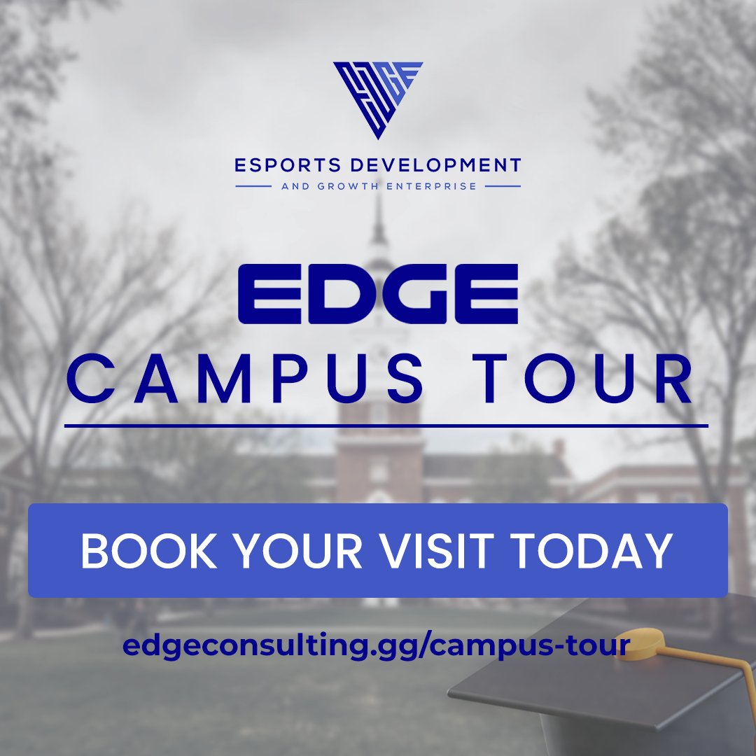 Help launch your institution's #esports initiatives with EDGE's Campus Tour! Campus tour dates for September and October are full, so reach out as soon as possible to reserve a campus visit for November, December, or January!