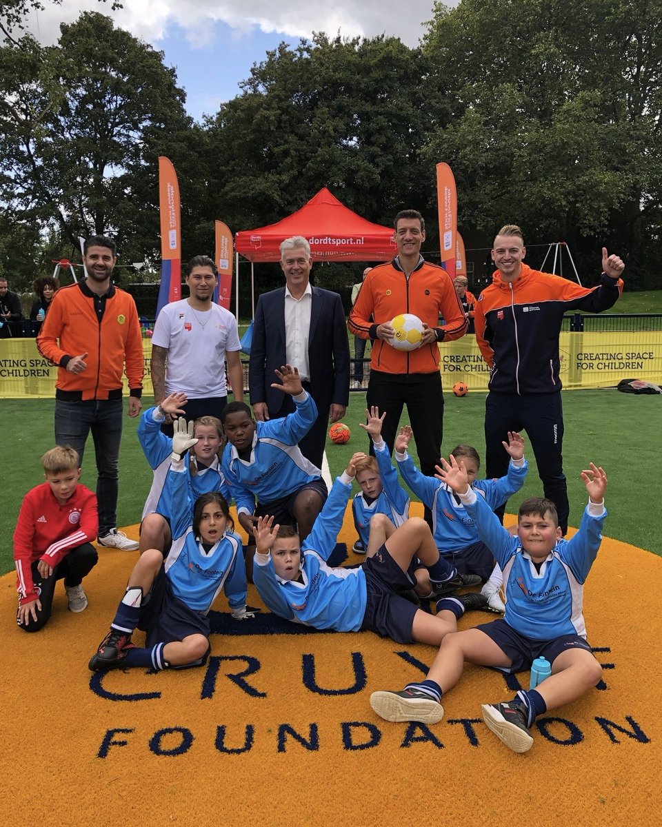 Lots of energy today at the opening of the third Cruyff Court in Dordrecht! 🔥 A new place for children to play sports and be active. #CreatingSpace #CruyffLegacy