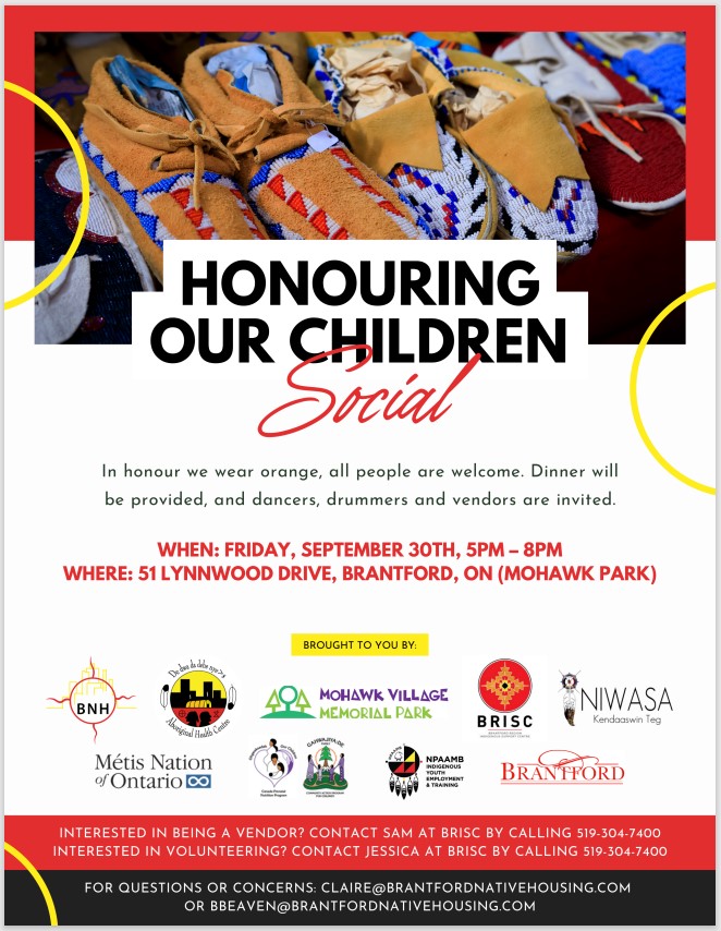 September 30th Event @ 5pm - 8pm

Honouring Our Children @ Mohawk Park

All Are Welcome