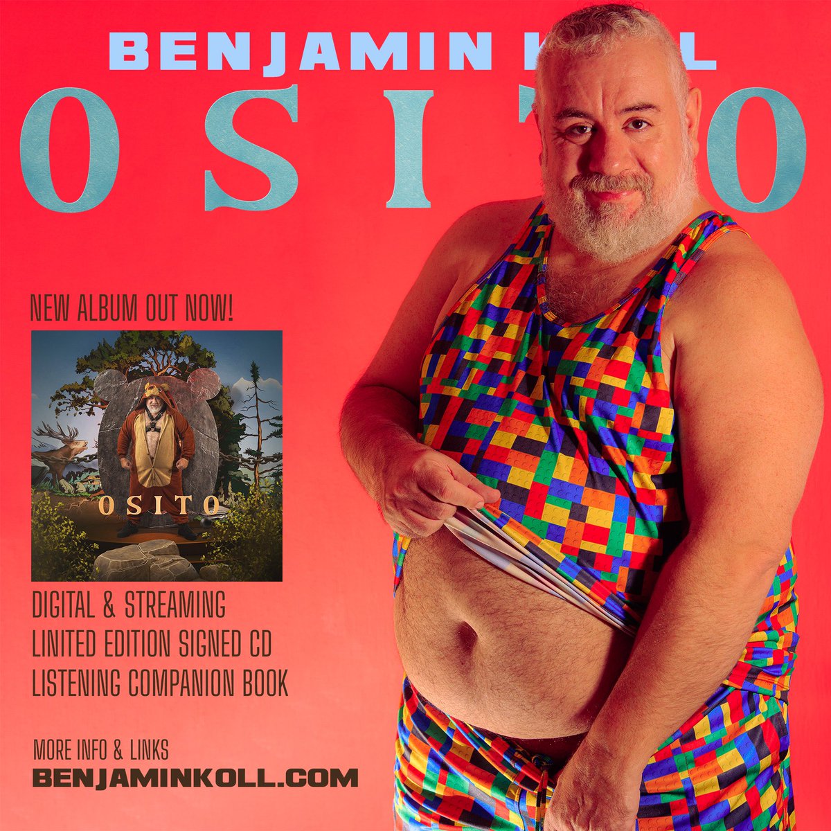 BenjaminKoll's tweet photo. My new album #osito 🧸 is here, time to see and listen what’s inside 😜
All the info: https://t.co/On3s5FSkL8
Download &amp; streaming: https://t.co/P59eaVXb7O
Book collection: https://t.co/tsVCsRj2Zx
Have a great Monday! 😘😘

#gaybearartist #lgbtartist #newmusicalert #newalbumalert https://t.co/JtFYaVXLYP