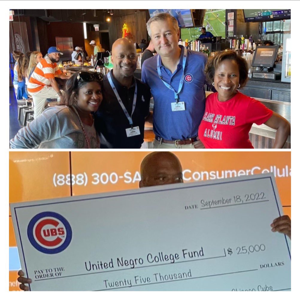 aisham1's tweet photo. @Cubs HBCU Day cubs owner donates $25k to @UNCF! https://t.co/avRYV4uBEe