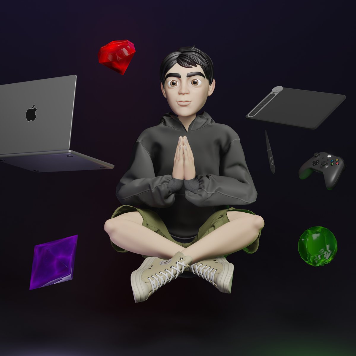 psykras's tweet photo. Stopped with my collection for some time, while I have been working on designing my portfolio and this is a glimpse of what's coming.

P.s. Yeah, it's me In my favorite hoodie :)

#3D #Blender #rarible #nftartist #art #digitalart #portfolio #CV #hire  #NFT #NFTCommmunity #gamedev https://t.co/nA1LZfD7Qi