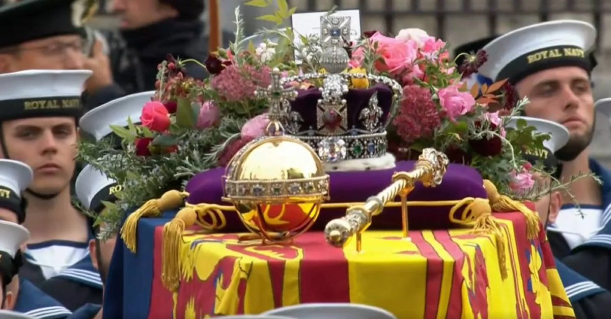 Good to see the Queen is prepared for the Rabbit of Caerbannog in the next life. How much does a holy hand grenade cost these days?