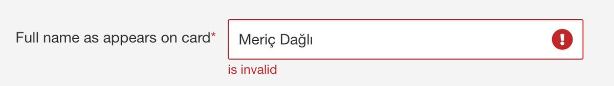 "Meriç Dağlı" is invalid.