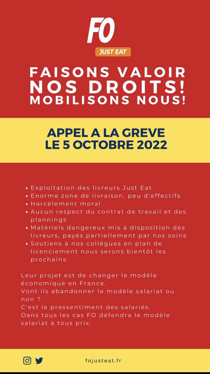 fo_justeat's tweet photo. #greve5octobre #FoJusteat #forceouvriere https://t.co/bXZQPknVMO