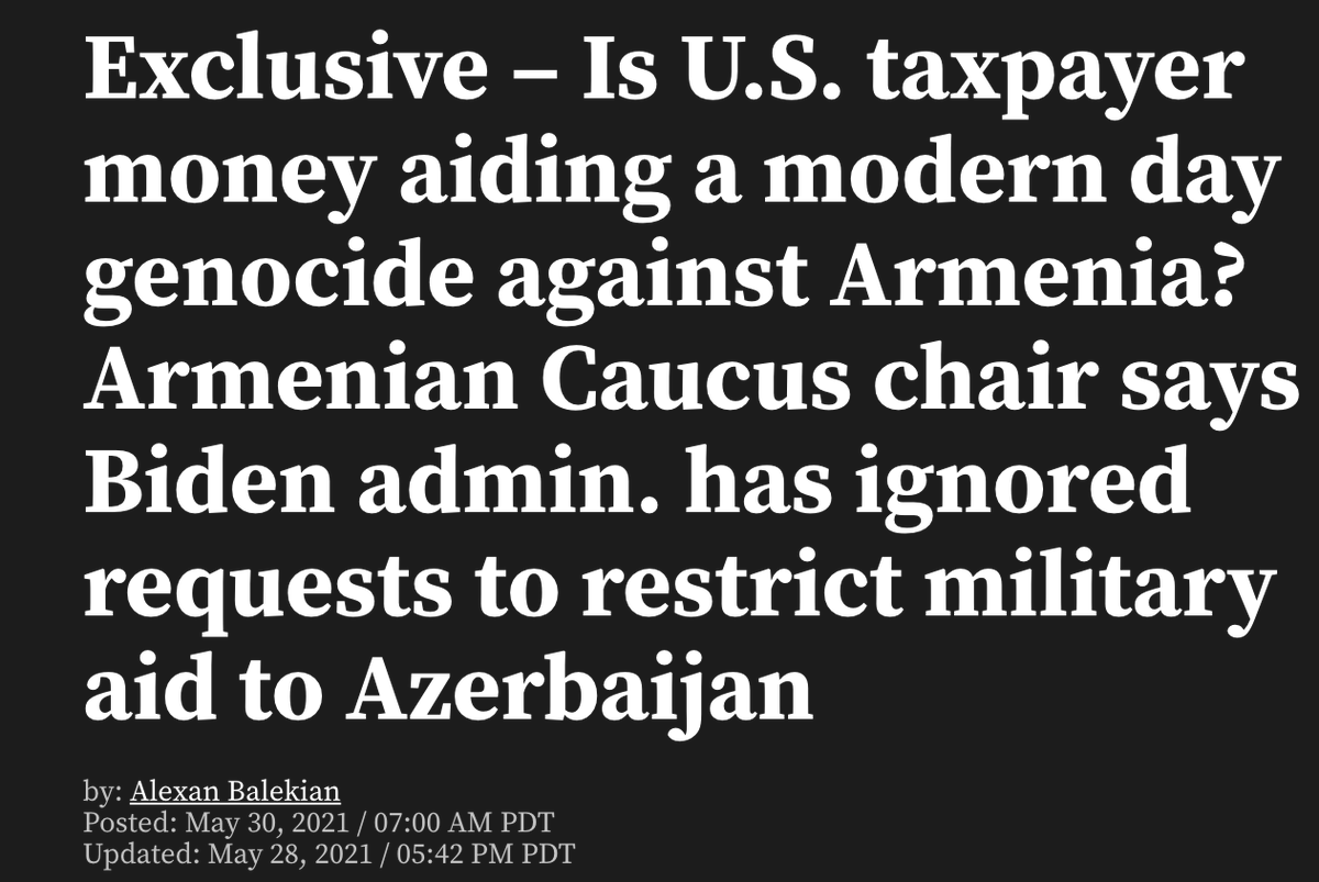 MarkAmesExiled's tweet photo. Putting Pelosi's visit to Armenia in context — since Biden took office, he's been using his presidential powers to keep US military aid flowing to Azerbaijan's dictator, while Congressional Democrats occasionally pretend to be bothered by it. It's an ongoing charade. https://t.co/iRUYzrRsb9