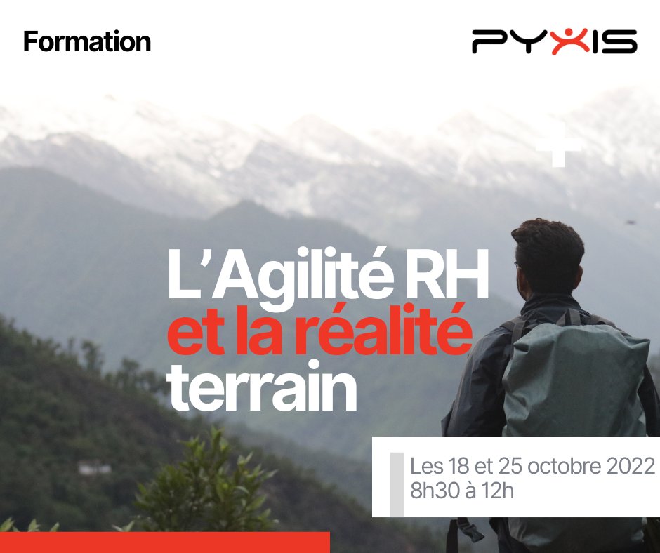 Notre Directrice Talents et Culture donnera une formation sur L’agilité RH et la réalité terrain.

🗓️Classe virtuelle sur deux jours le 18 et 25 octobre 2022
Early bird : 415$ pour les membres du CHRA (et 585 $ pour les non-membres)
Inscrivez-vous ici 👉 bit.ly/3qhm0c8