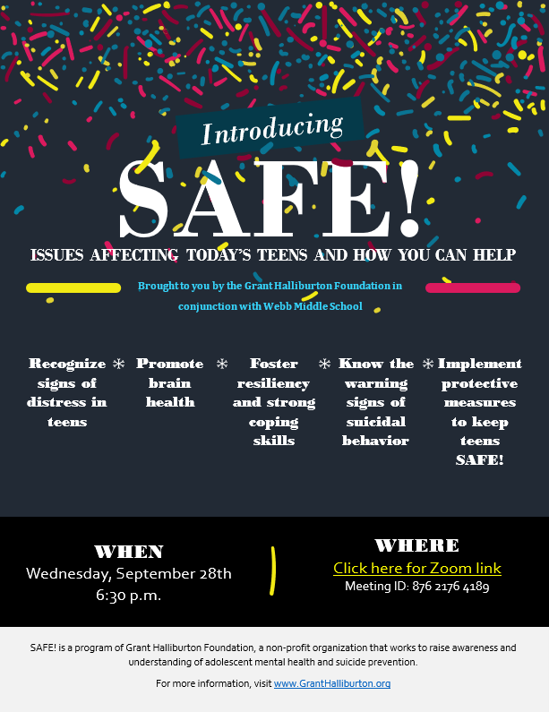 CounselingWebb's tweet photo. Whatever you do, DON'T MISS THIS AMAZING OPPORTUNITY! Attend this virtual training Wednesday, September 28th at 6:30 p.m. to learn how you can help teens with the issues they're currently facing. Link to Zoom:https://t.co/keWw4mF6Au https://t.co/dPkiIIB45A